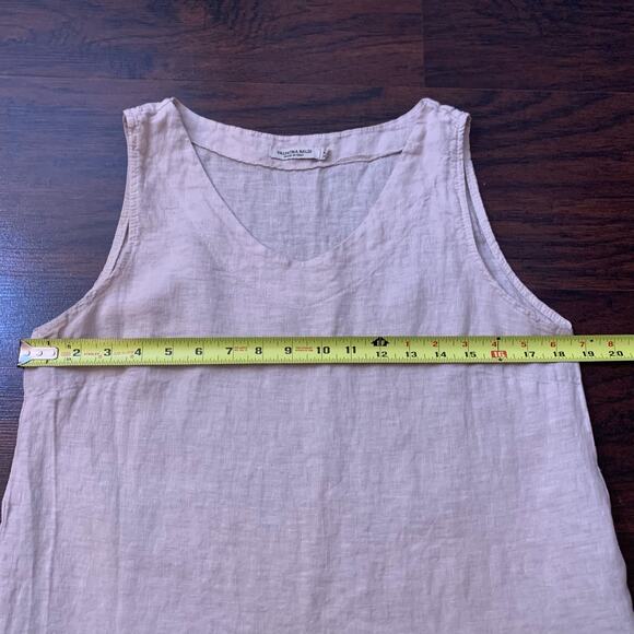 Valentina Naldi light tan linen sleeveless top size M - Picture 10 of 11